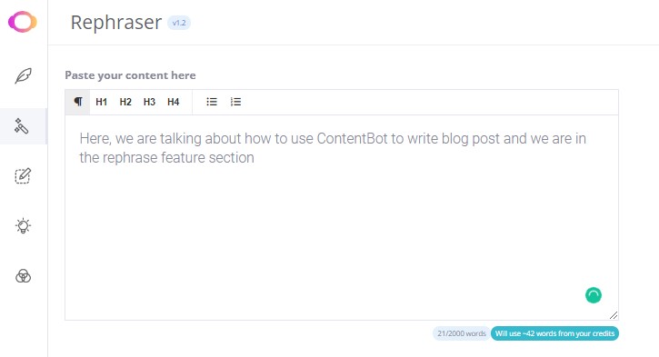 How to Use ContentBot to Create Content - rephrase feature