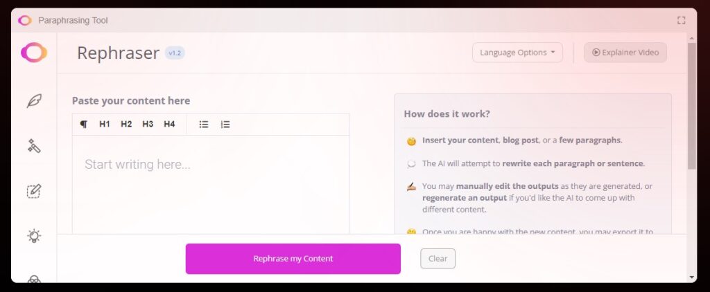 paraphrasing tool on contentbot