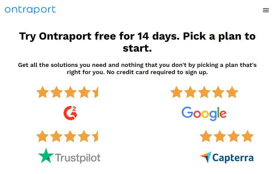 Ontraport Home Page
