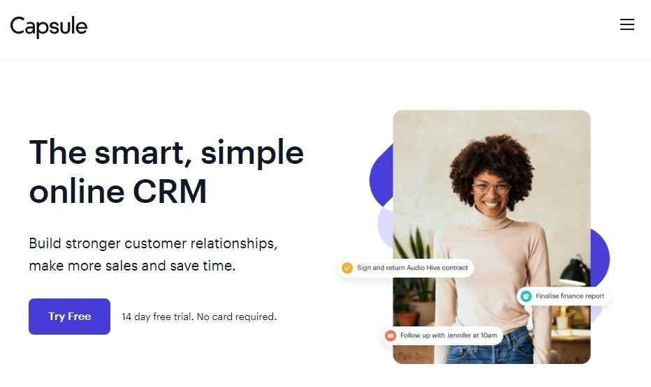capsule crm home page