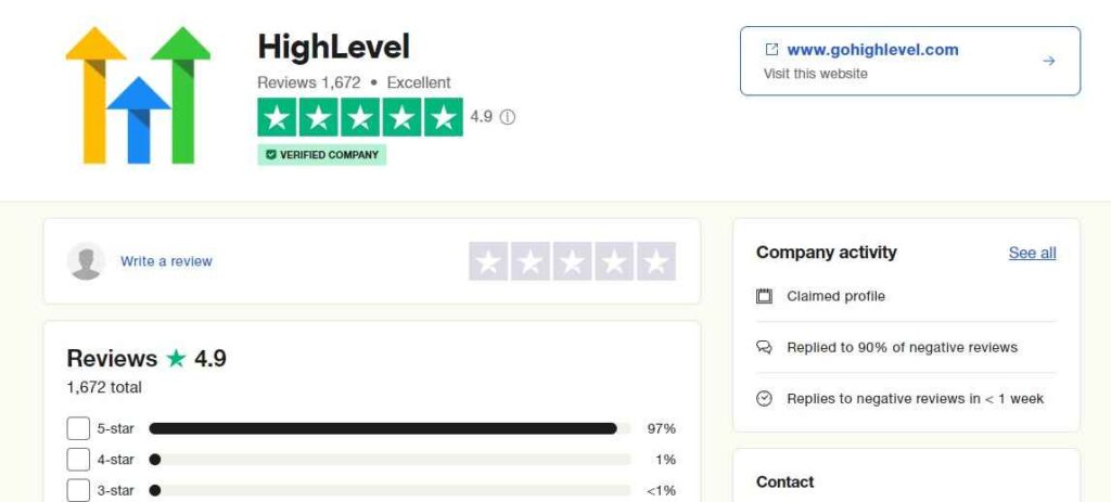 gohighlevel user feedback trustpilot