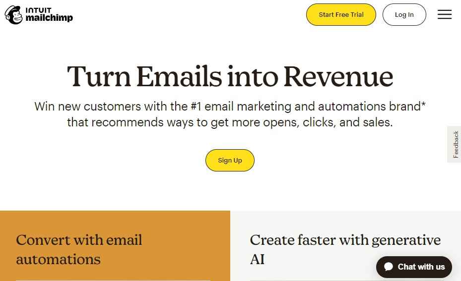 mailchimp home page