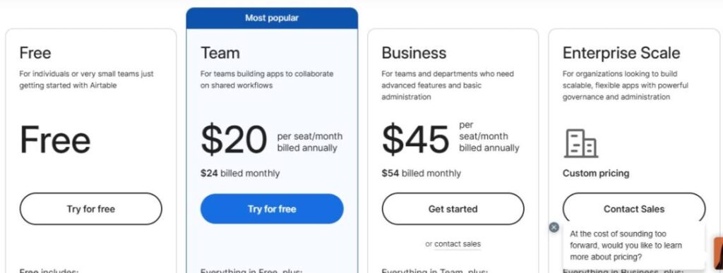 Airtable Pricing