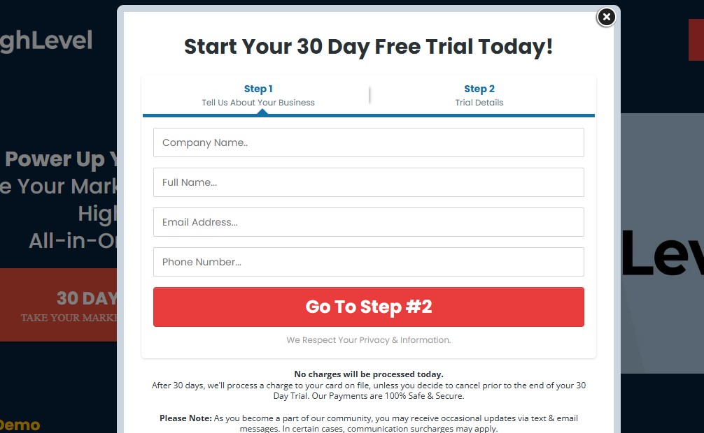 GoHighLevel 30 Day Trial Home Page 2