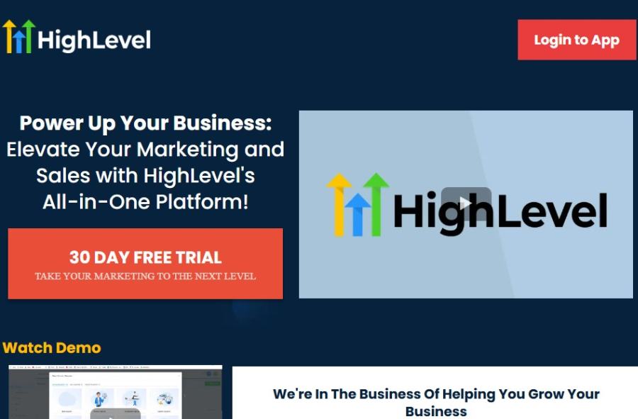 GoHighLevel 30 Day Trial Home Page