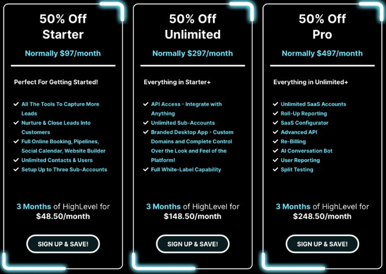 GoHighLevel Black Friday Deal Pricing