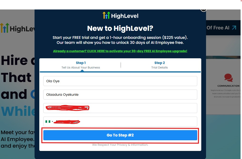 GoHighLevel Summer of AI Sign up process word image 2