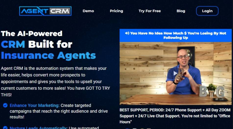 Agent CRM Home Page