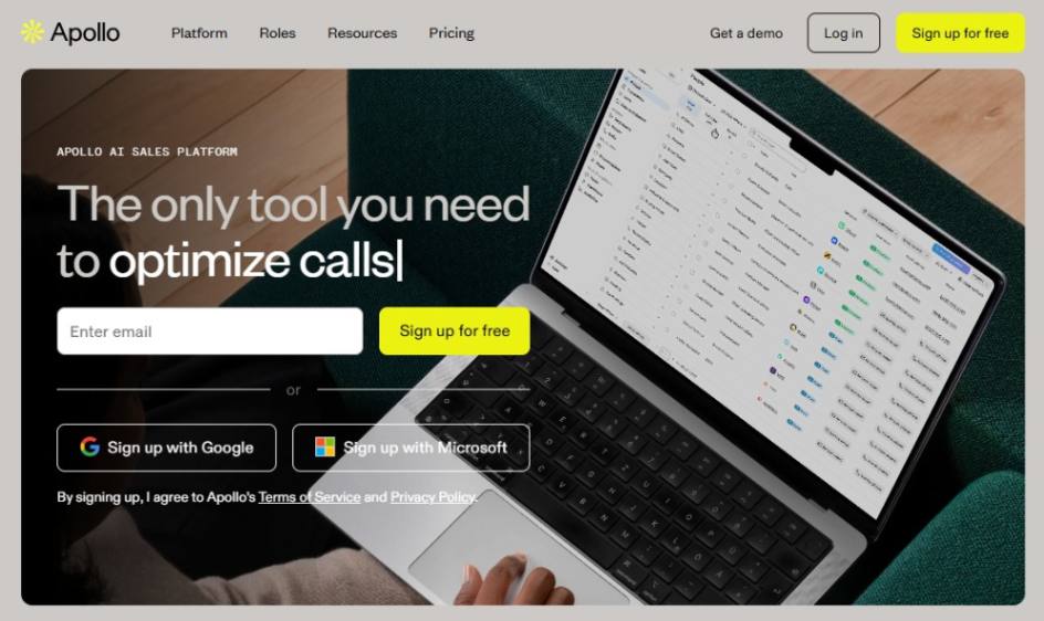 Apollo.io Home Page