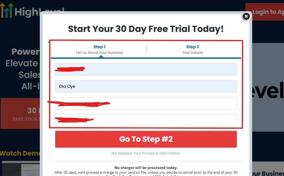 GoHighLevel 30-Day Free Trial sign up word image 2 (New Interface)