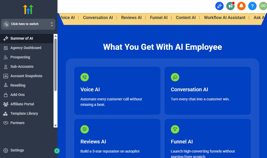 GoHighLevel AI Employee Features