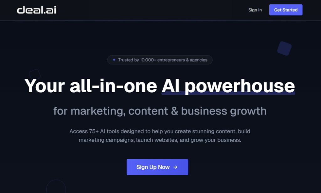 deal.ai home page