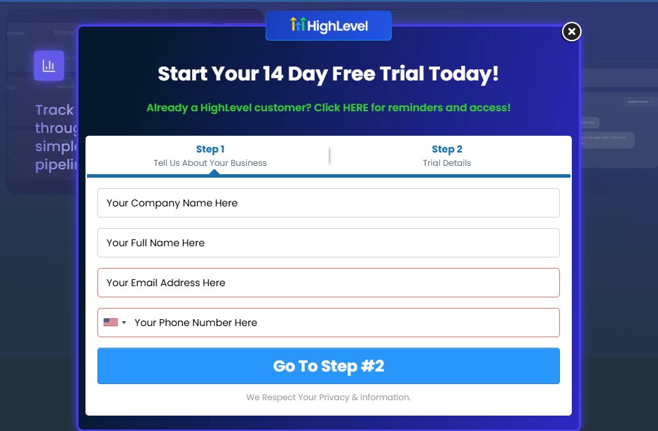 GoHighLevel 5 Day Challenge: (Build a Working System in 5 Days) 4 GoHighLevel 5 Day Challenge Sign Up Step 2